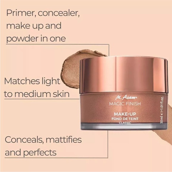 M. Asam Magic Finish MakeUp Mousse 4-n-1 Primer Concealer Foundation Filler 30ml - Picture 7 of 8